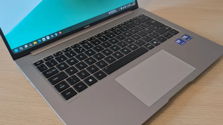 The Honor MagicBook Pro 14's keyboard and touchpad