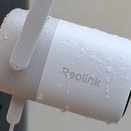 The ReoLink Altas security camera, pictured from the side