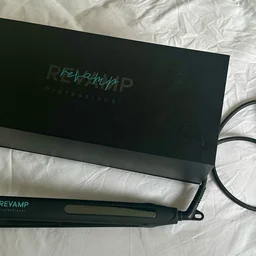 Revamp Touch Digital hair straightener review box and straighteners next to it.