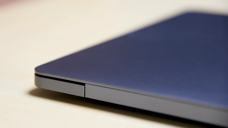 Samsung Galaxy Book6 Pro 16 pictured, closed, from the rear right corner