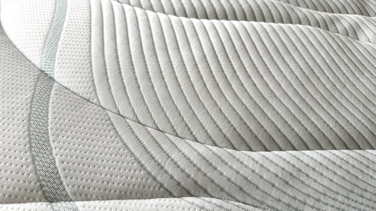 A closeup of the surface of the Slumberland Air 6.0 Memory mattress