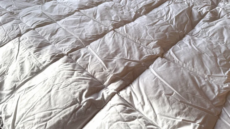 A closeup of the Soak & Sleep Soft as Down duvet's surface
