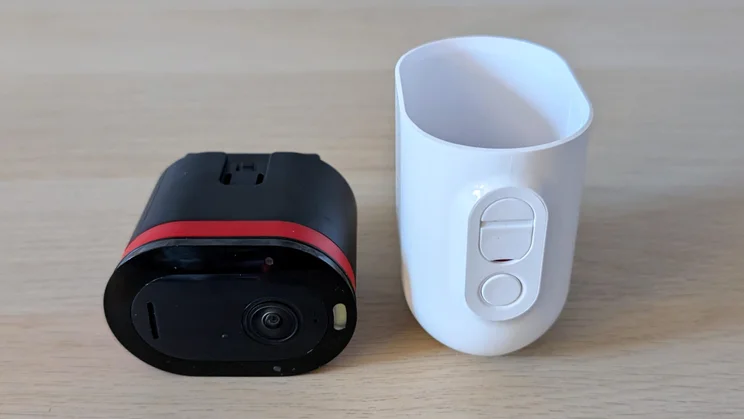 The Arlo Pro 6 shown separated from its shell