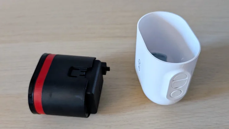 The Arlo Pro 6 shown separated from its shell