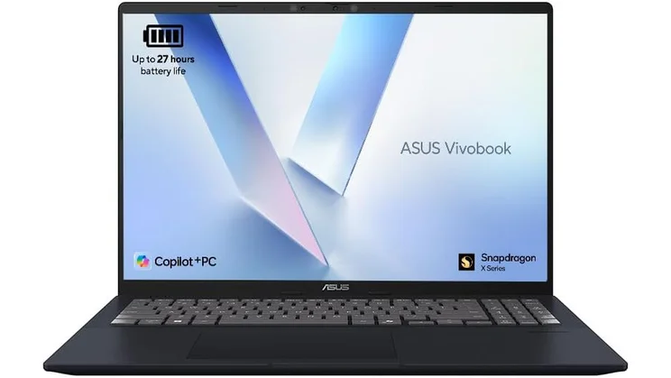 The Asus Vivobook laptop cutout against a white background