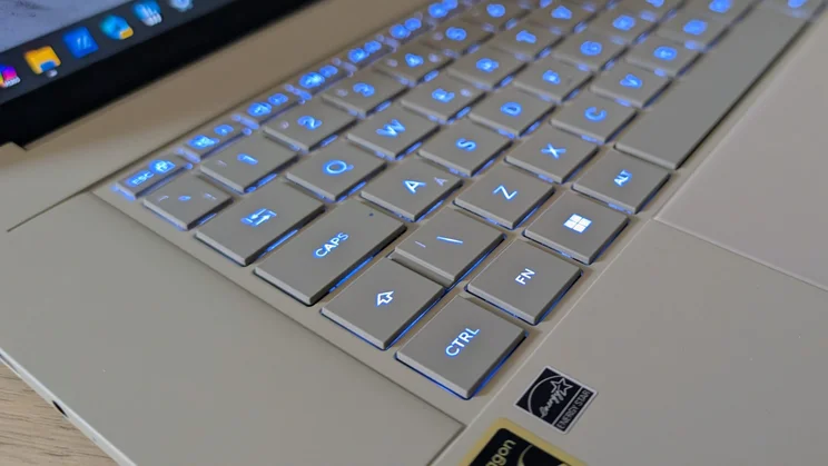 The Asus Zenbook A16's keyboard pictured close up