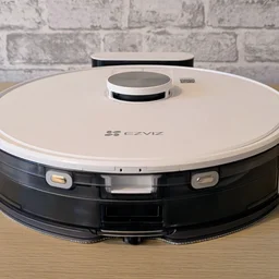 The EzViz RE4 robot vacuum pictured from the front