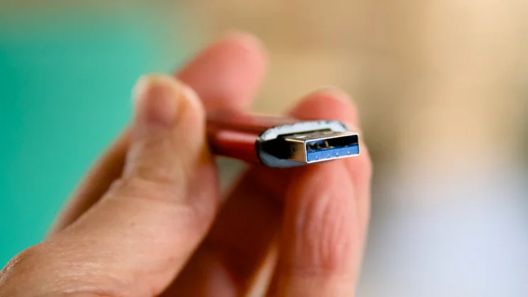 The Kingston Dual Portable SSD 2TB shown with its USB-A connector exposed