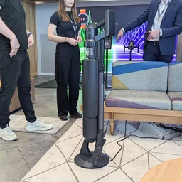 The Samsung Bespoke Jet AI Vacuum at a tradeshow