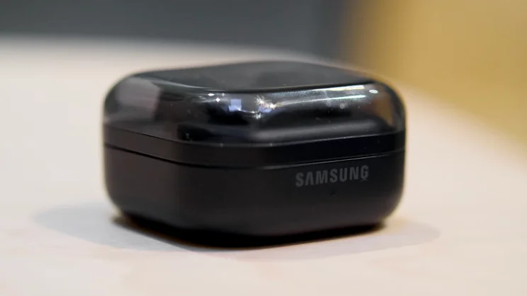 The Samsung Galaxy Buds 4 Pro in their charging case