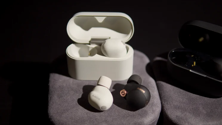 The Sony WF-1000XM6 earbud compared with a WF-1000XM5 earbud