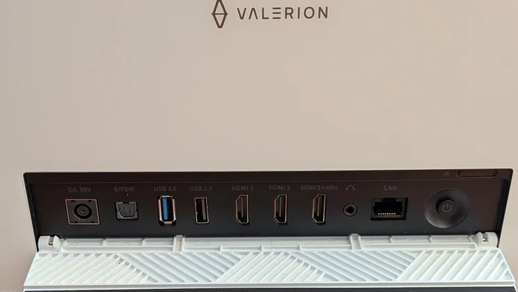 The connection ports on the rear of the Valerion StreamMaster Plus 2 4K projector