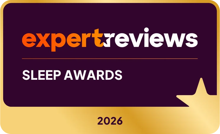 A large badge reading Expert Reviews Sleep Awards 2026